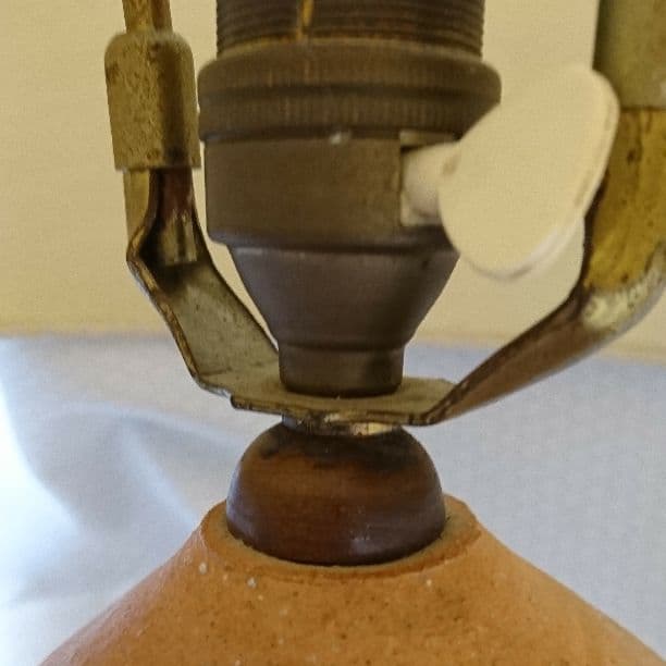 焼きしめ 陶器 和風電気スタンド 昭和レトロ