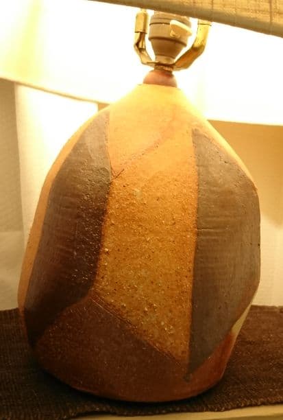 焼きしめ 陶器 和風電気スタンド 昭和レトロ