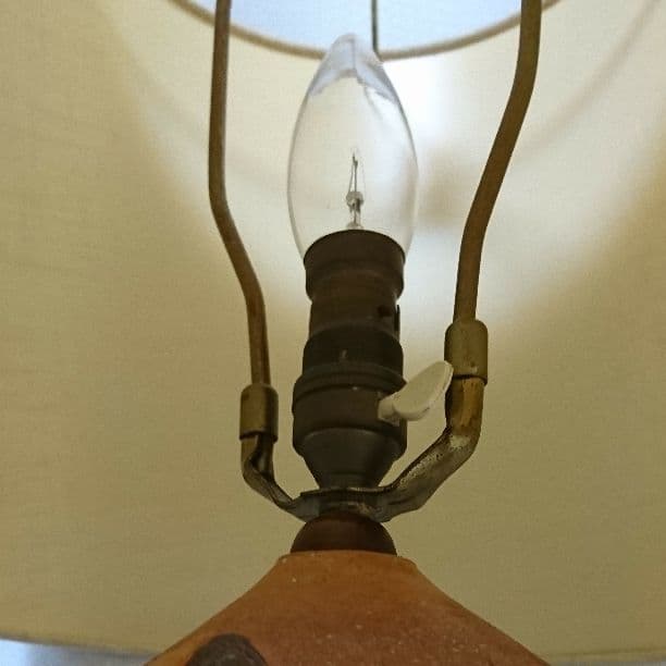 焼きしめ 陶器 和風電気スタンド 昭和レトロ