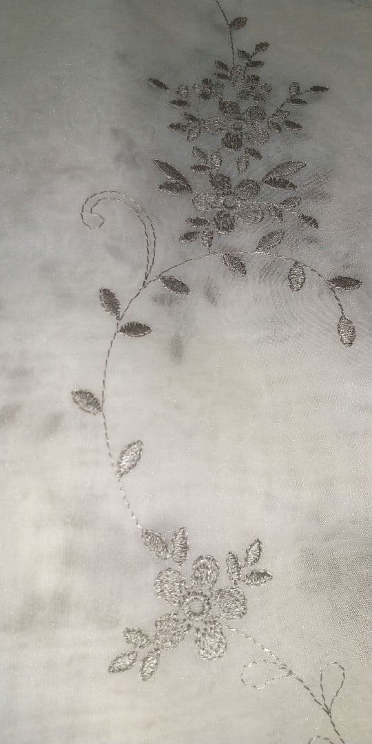 ♤刺繍レースカフェカーテン*ワイド幅 (w283×h109)ハンドメイド