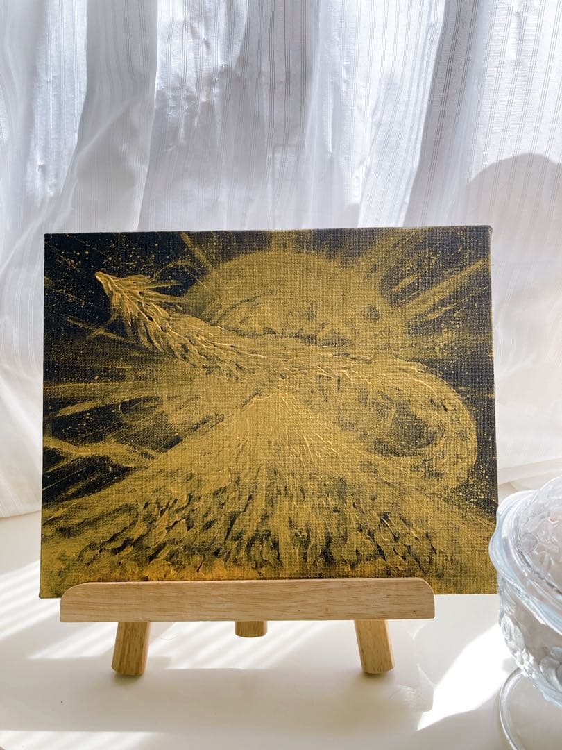 金龍　富士山　黒金　原画　F3号