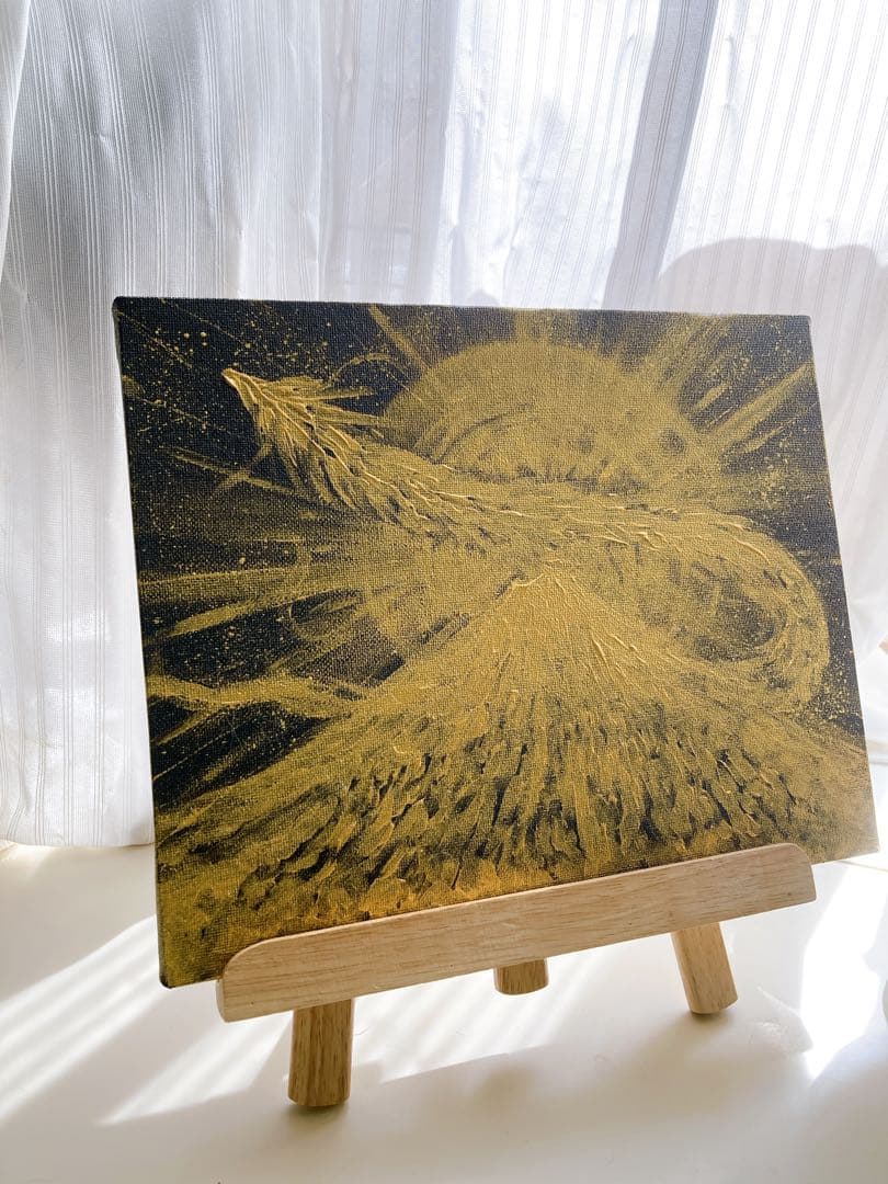 金龍　富士山　黒金　原画　F3号