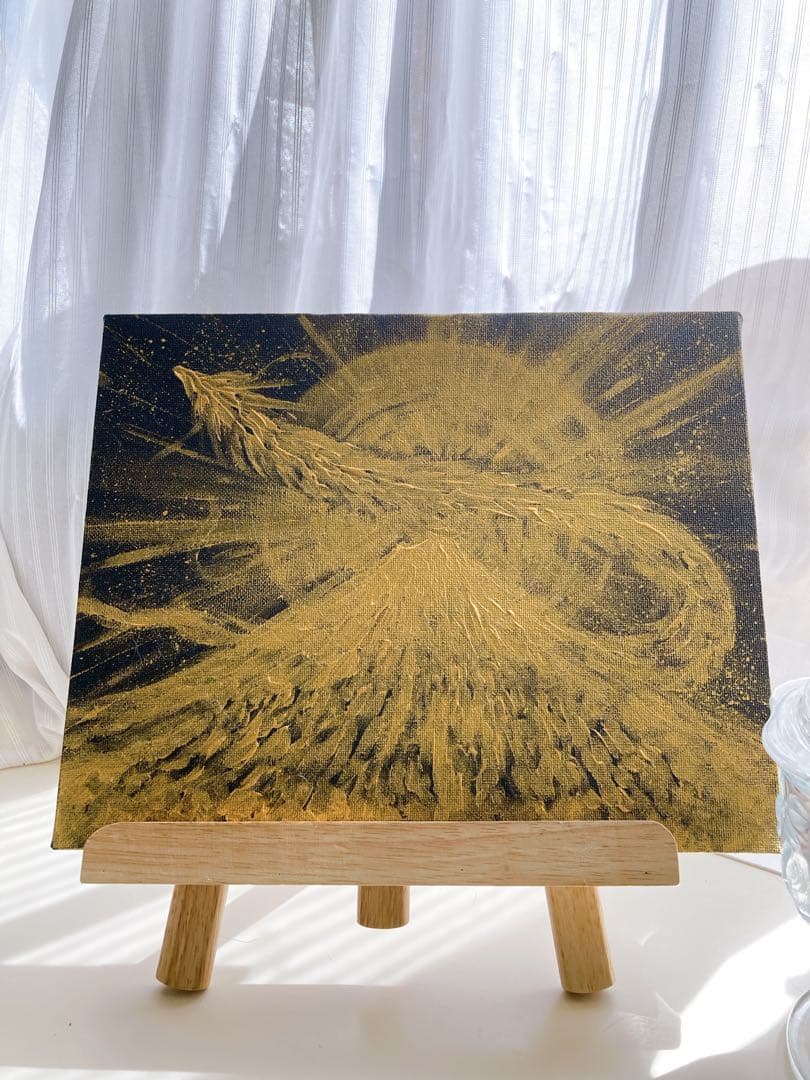 金龍　富士山　黒金　原画　F3号