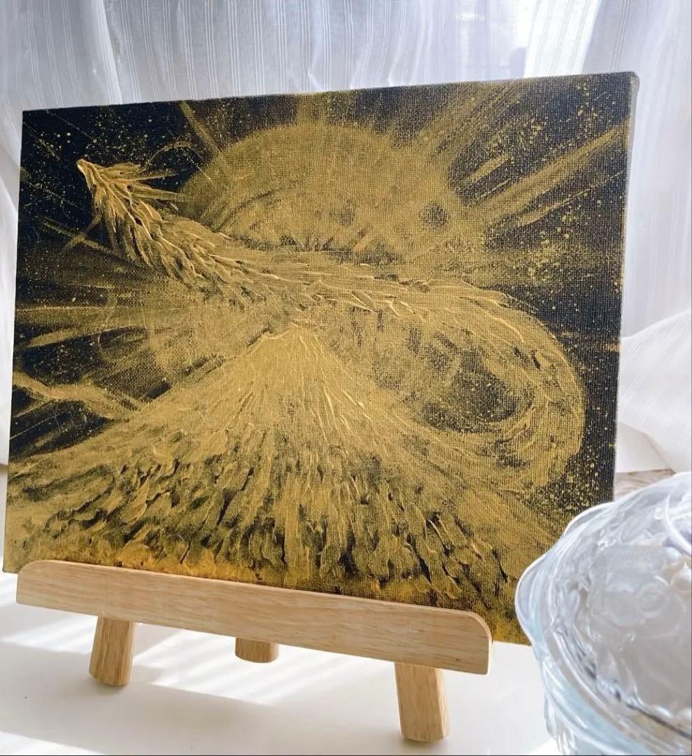 金龍　富士山　黒金　原画　F3号