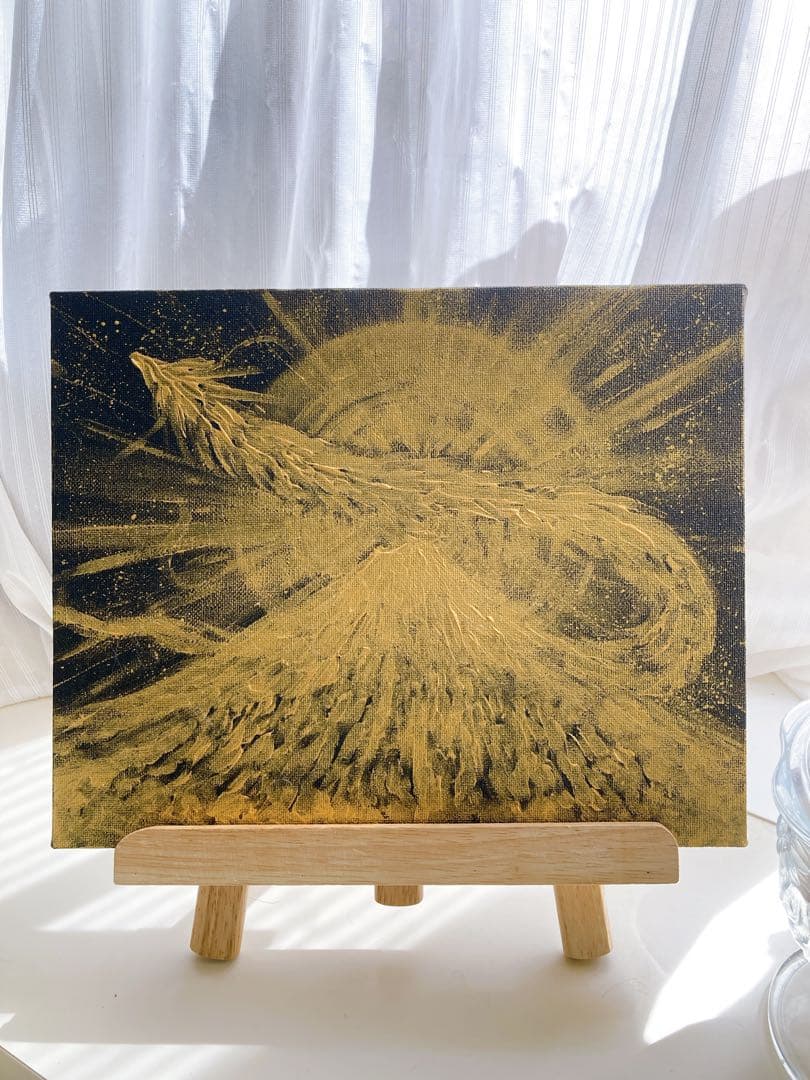 金龍　富士山　黒金　原画　F3号