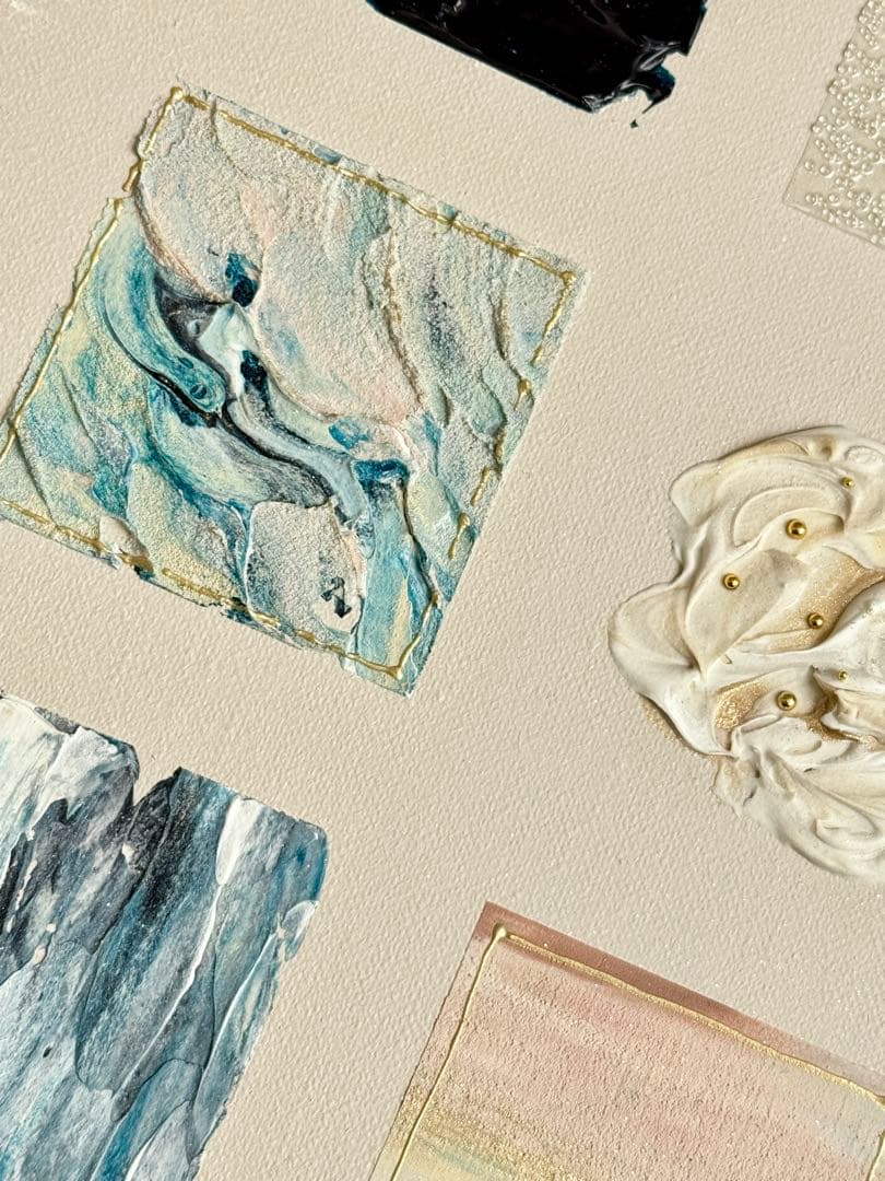 ゆきページアクリル画テクスチャーアートno.144抽象画キャンバスアート