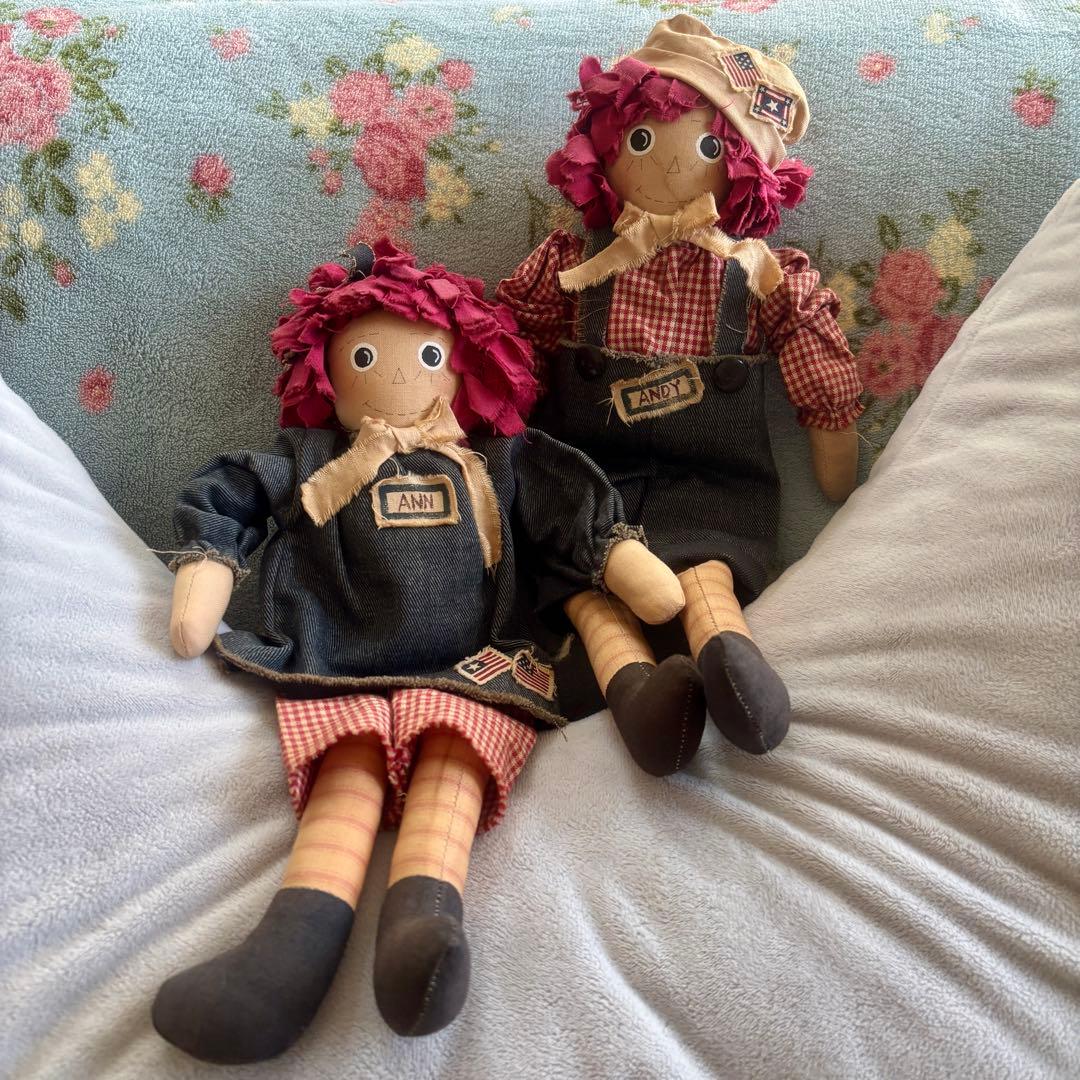 ペアドール　アン&アンディ　ハンドメイド　アンティーク風　アメリカンカントリー