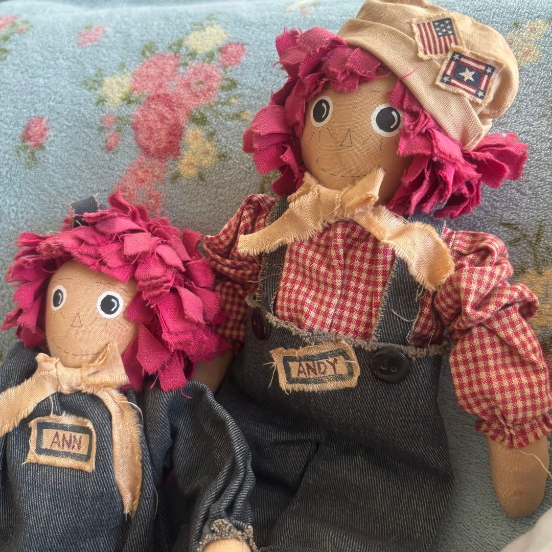ペアドール　アン&アンディ　ハンドメイド　アンティーク風　アメリカンカントリー