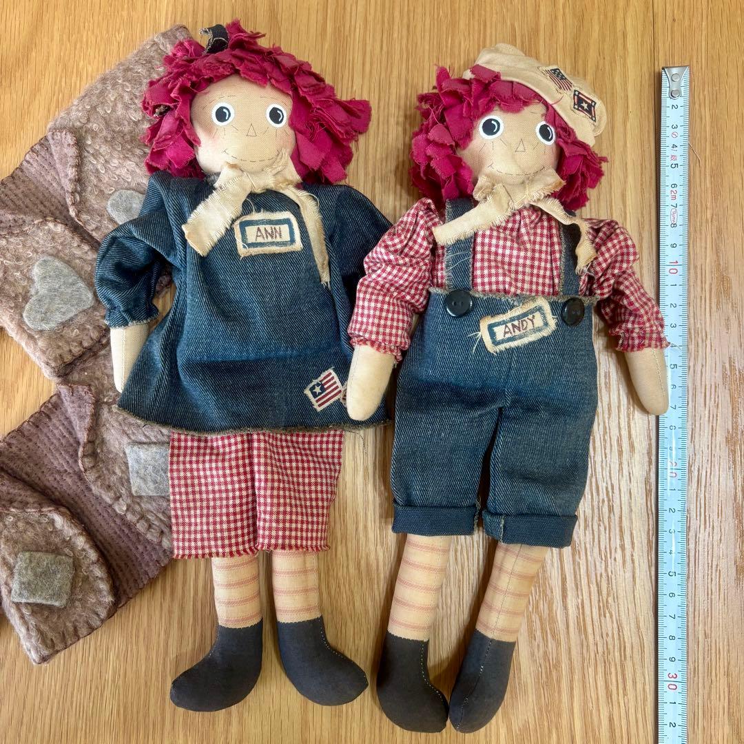 ペアドール　アン&アンディ　ハンドメイド　アンティーク風　アメリカンカントリー