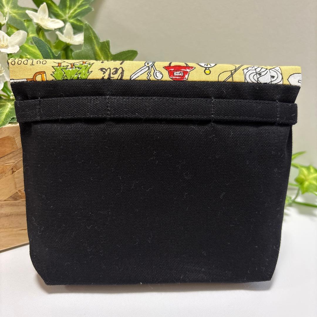 ハンドメイド移動ポケット(マチあり)☆女の子★男の子　キャンプ(ベージュ)