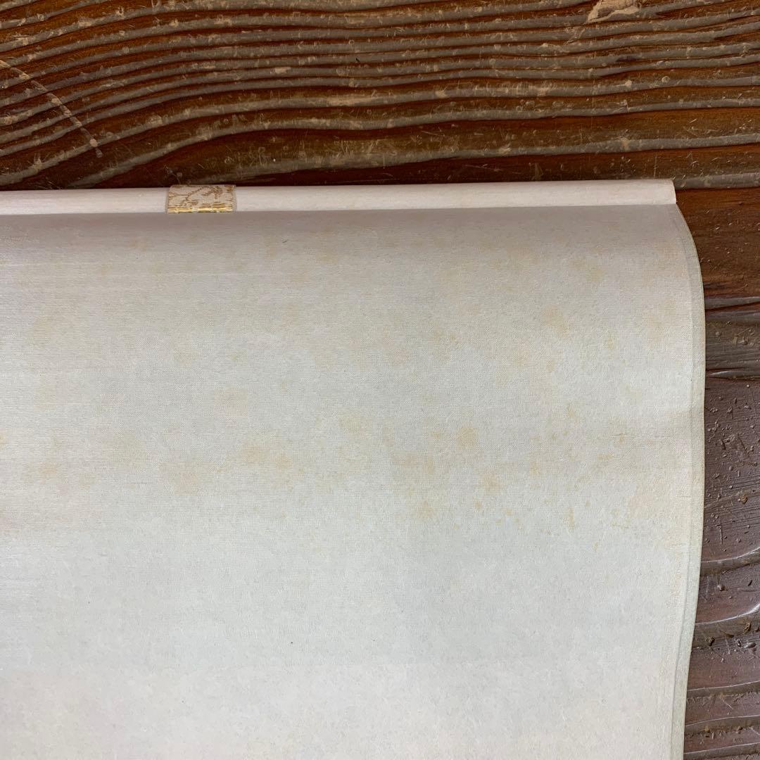 美品 掛け軸 野村石洲作 鉄線花図 共箱 夏掛け 保証書付き