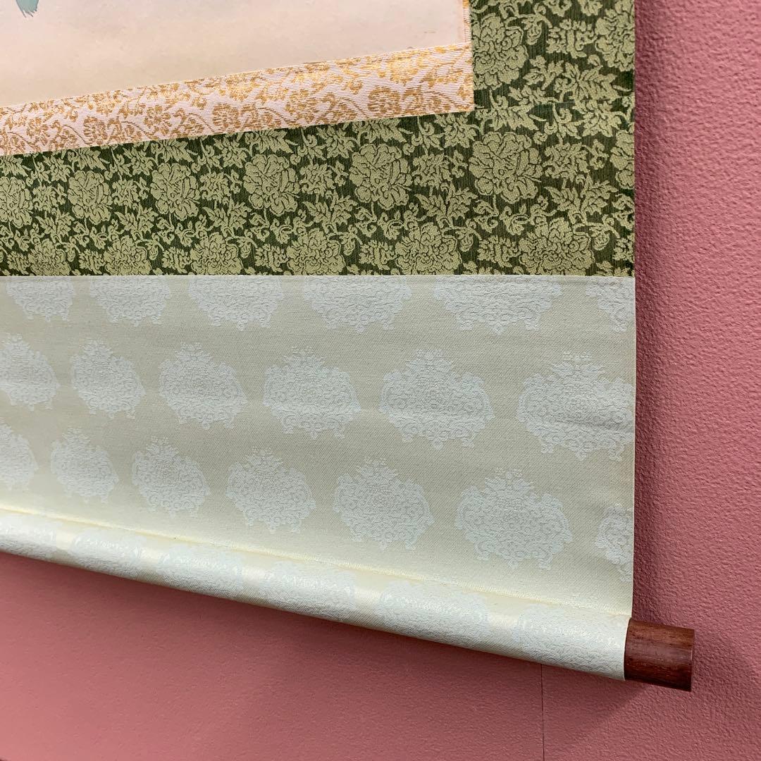 美品 掛け軸 野村石洲作 鉄線花図 共箱 夏掛け 保証書付き