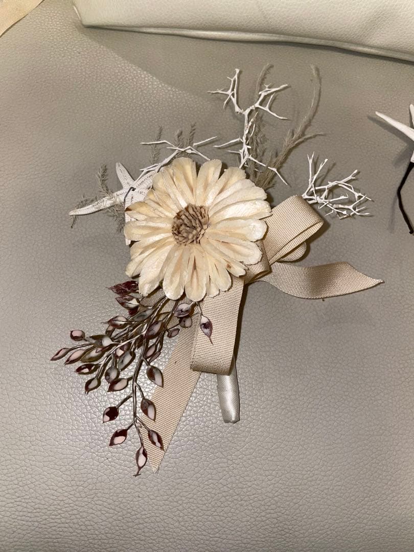 【ブートニア＋ベッドパーツ付き】ソラフラワー ブライダルブーケ ドライフラワー