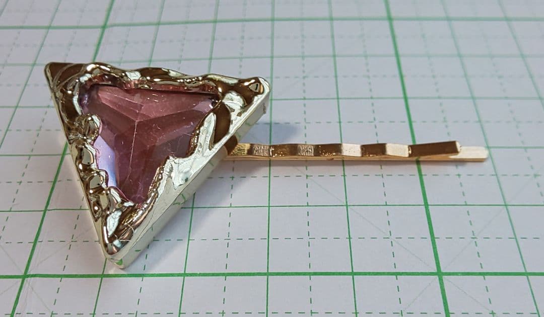 HM　ヘアピン　ゴールド　ライトクリアピンク　トライアングル　三角