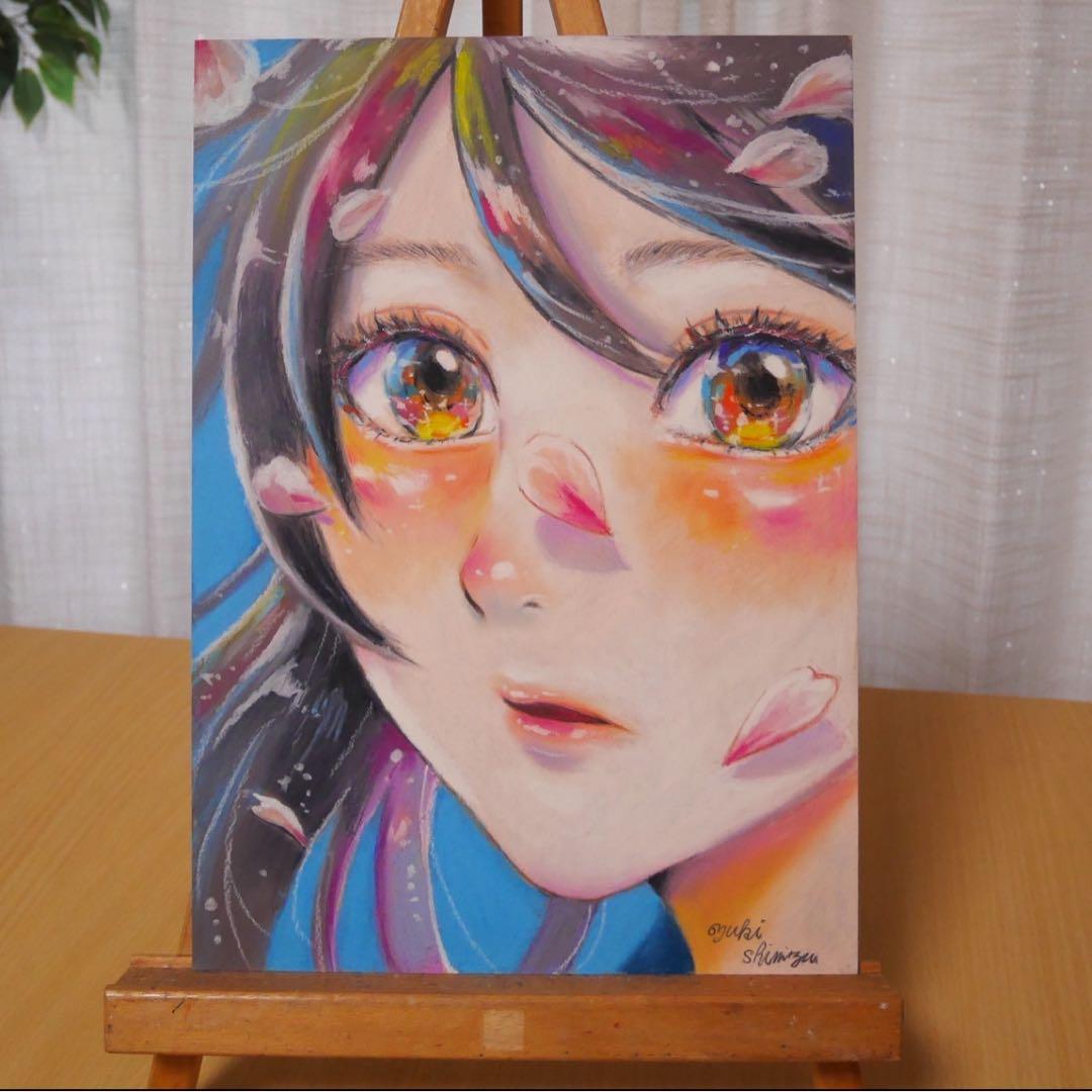 永遠(とわ)の花/原画(オイルパステル画)