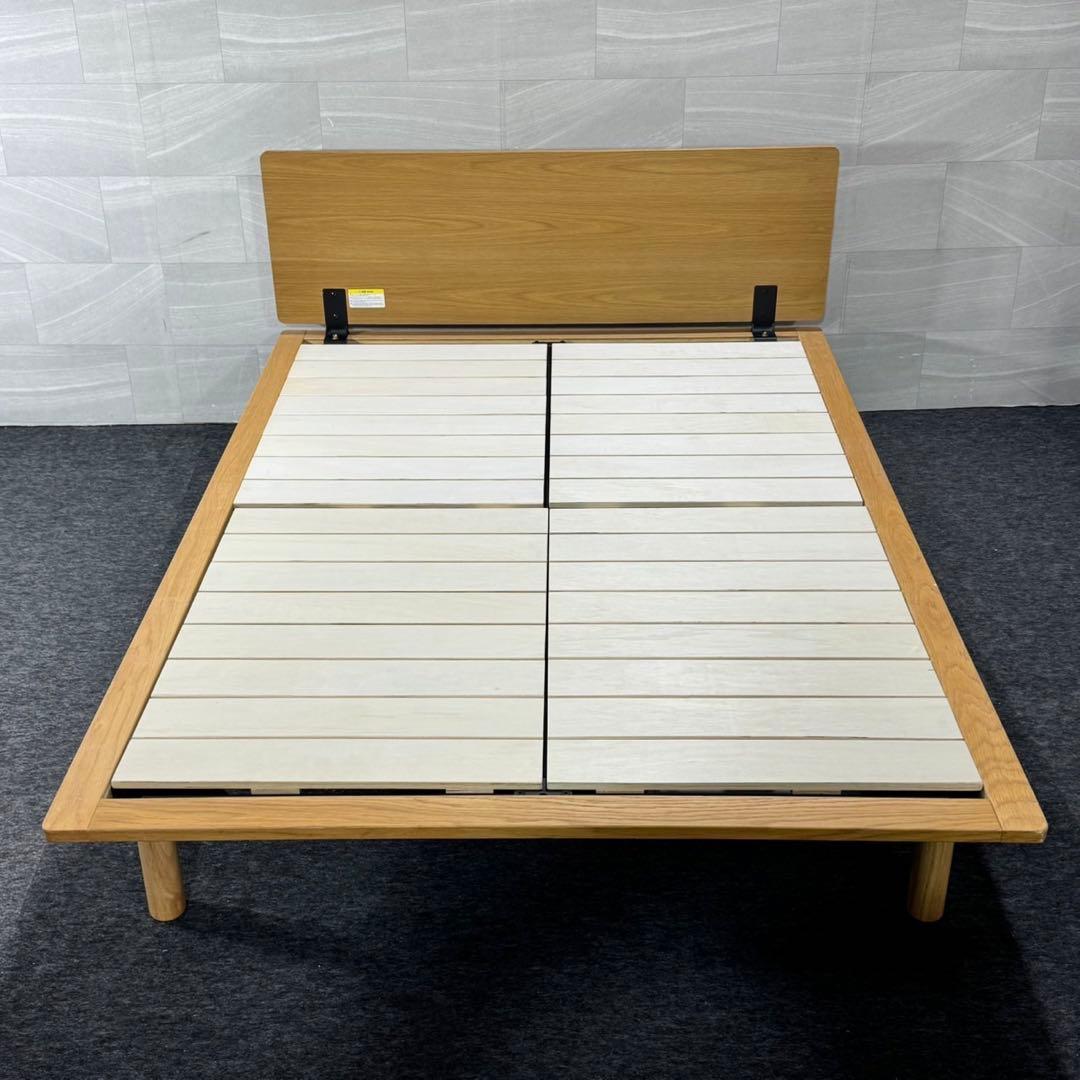MUJI 無印良品 ベッドフレーム ダブルサイズ オーク材 収納付き d5359