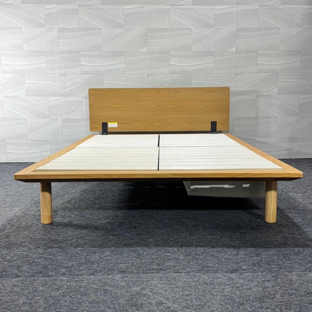 MUJI 無印良品 ベッドフレーム ダブルサイズ オーク材 収納付き d5359
