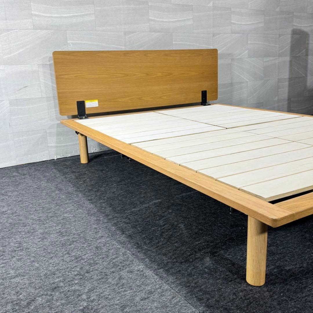 MUJI 無印良品 ベッドフレーム ダブルサイズ オーク材 収納付き d5359