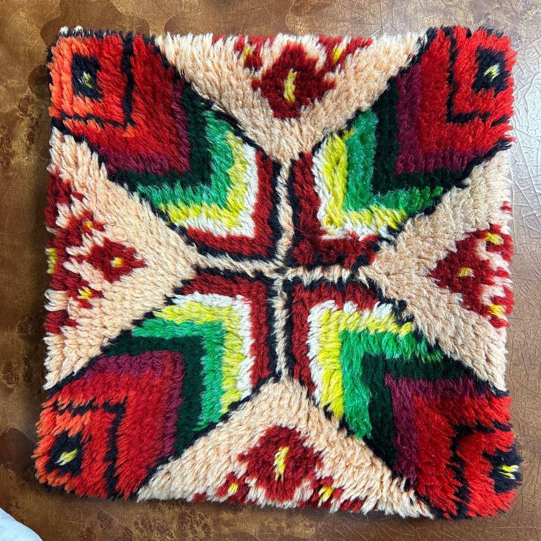 クッションカバーモロッコ絨毯40cmx40cm ふわふわウール