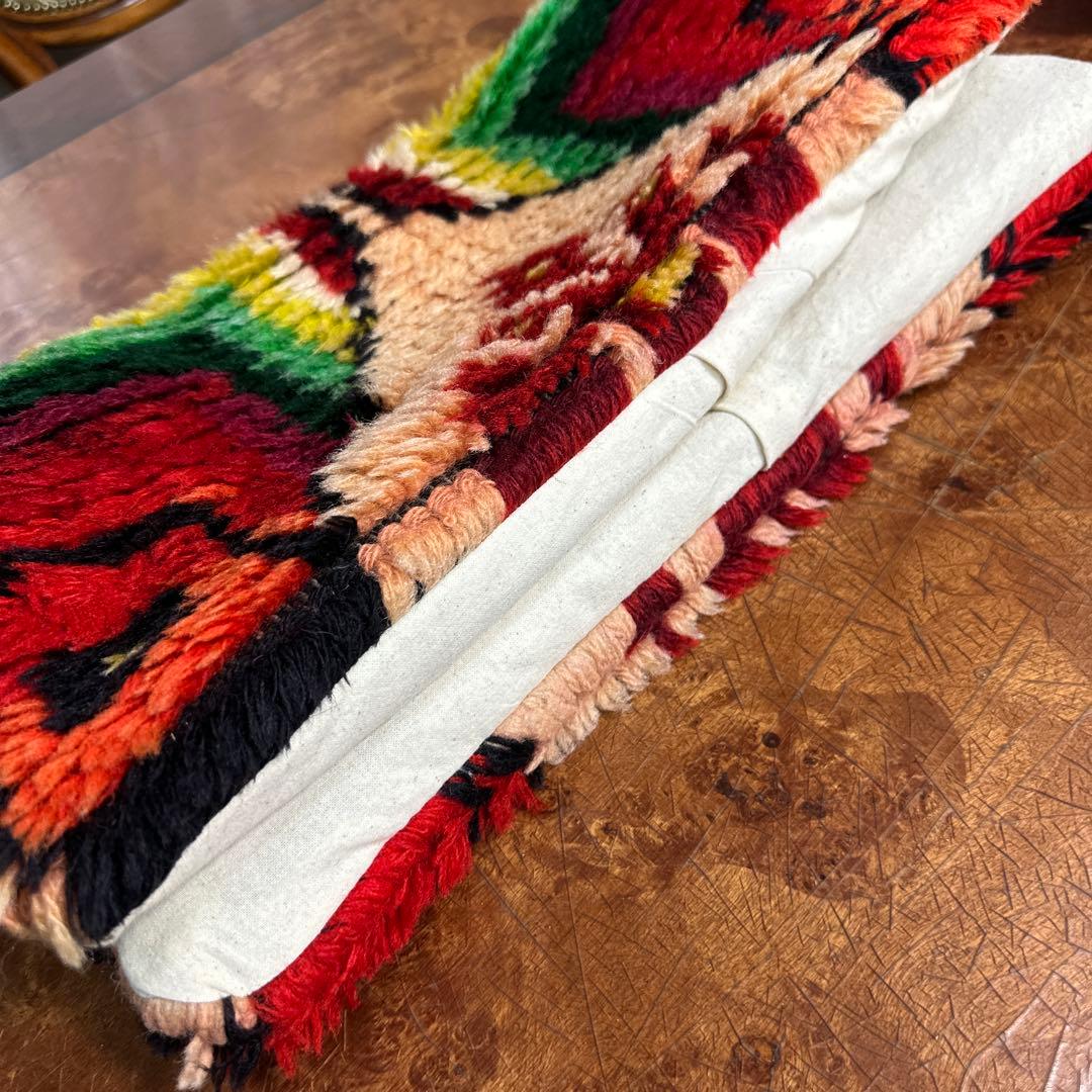 クッションカバーモロッコ絨毯40cmx40cm ふわふわウール