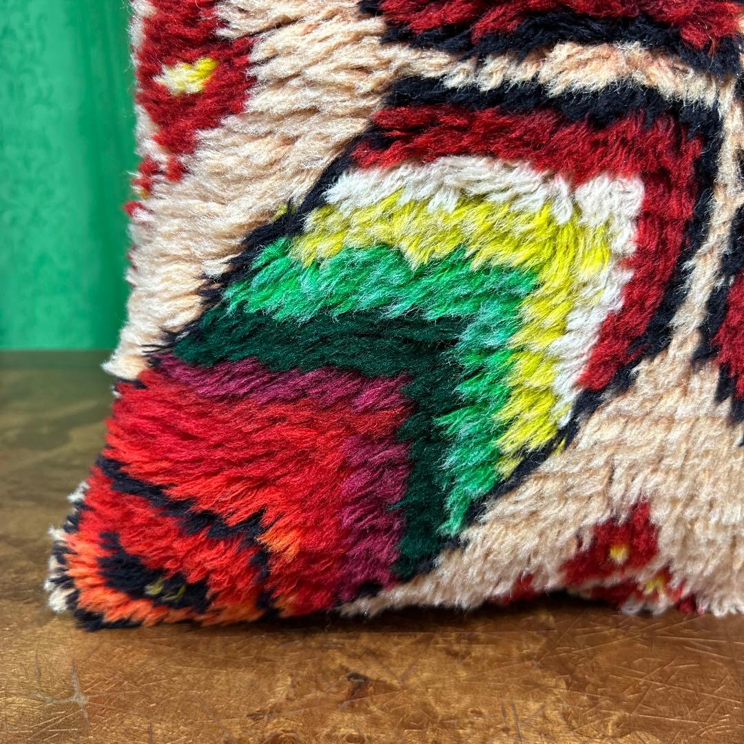 クッションカバーモロッコ絨毯40cmx40cm ふわふわウール