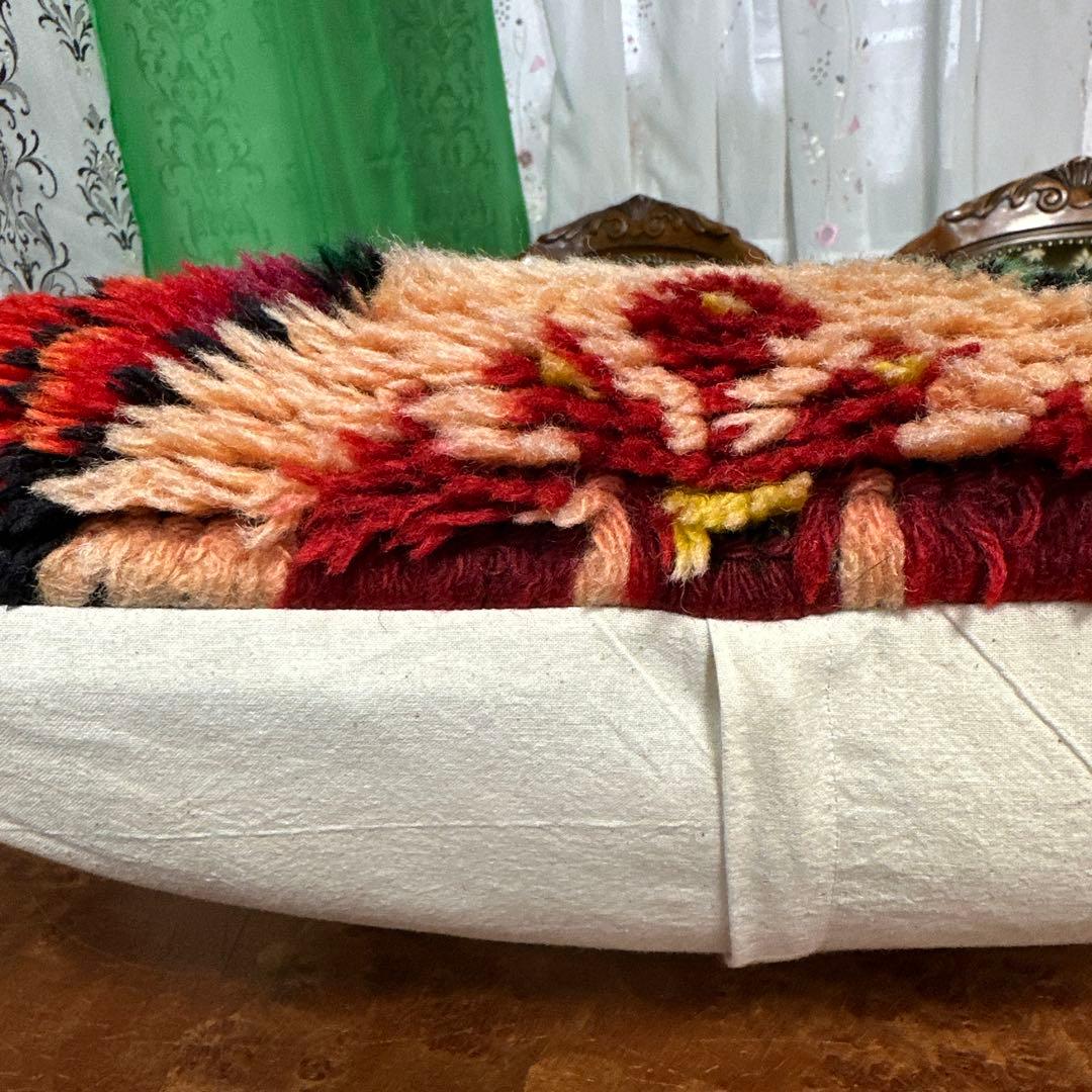 クッションカバーモロッコ絨毯40cmx40cm ふわふわウール