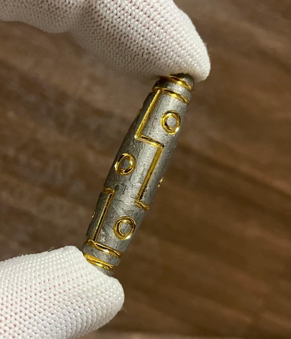 処分価格　希少　アルタイ隕石　九眼天珠　約46mm 23g