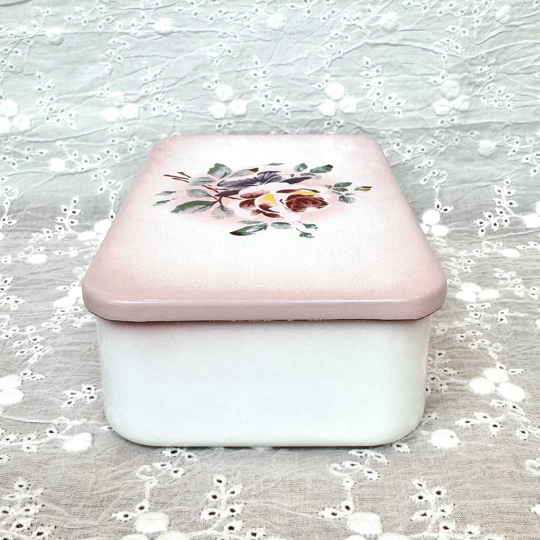 希少レア 旧イマンプリンセスローズ ランチボックスホーロー 花柄雑貨アンティーク