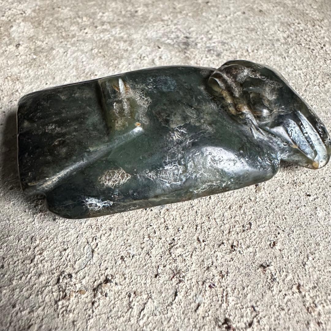 珍品　神官　遼西紅山文化　古玉細工彫　黒曜石　縁起物 　パワーストーン