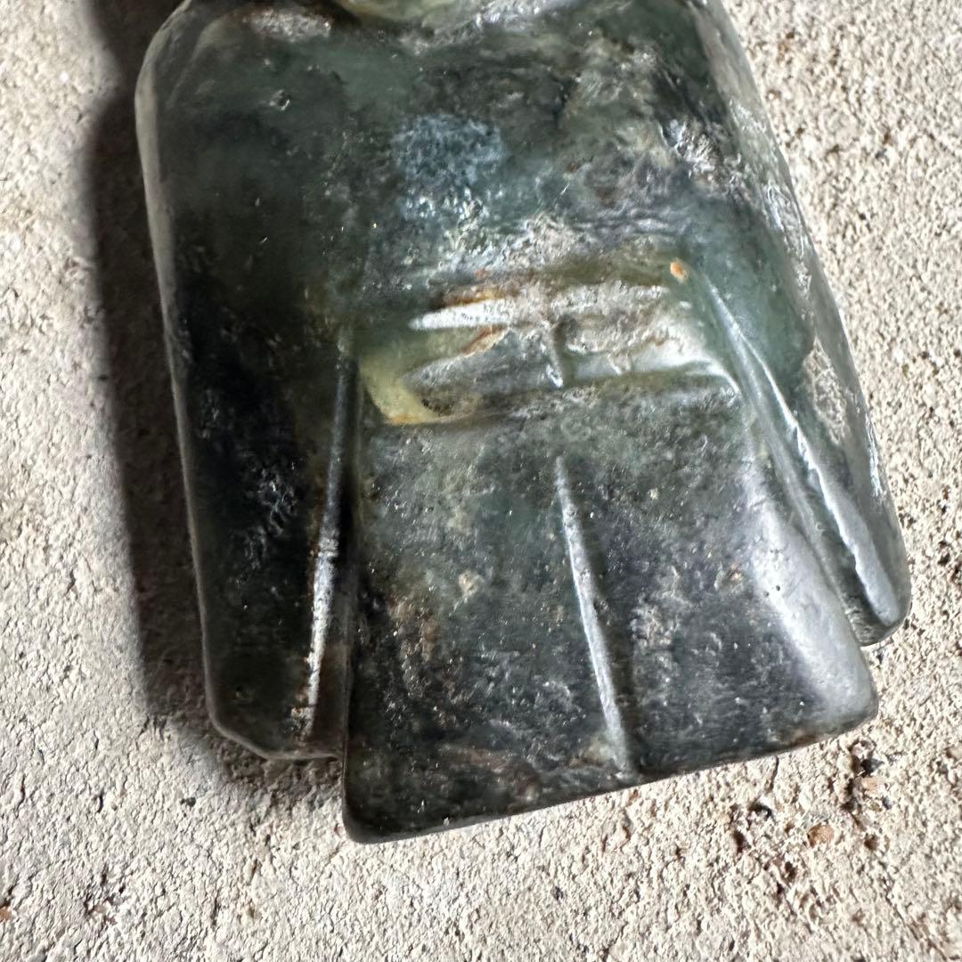 珍品　神官　遼西紅山文化　古玉細工彫　黒曜石　縁起物 　パワーストーン