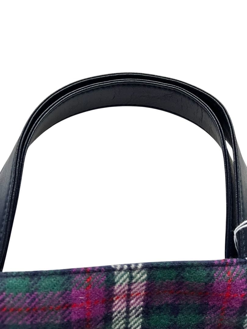 【新品未使用】ファミリアショーパープル タータンチェックバッグ