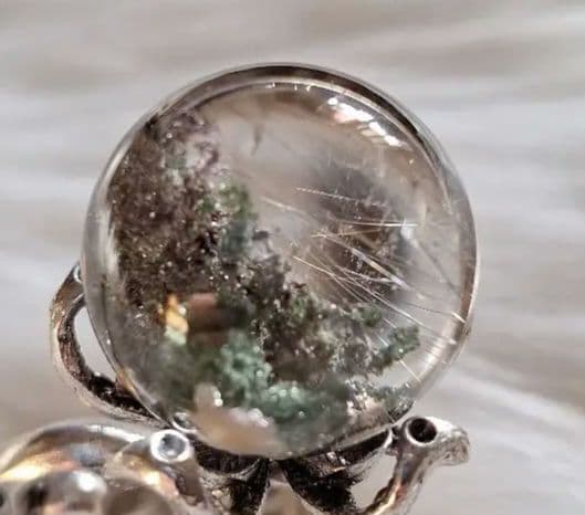 ★天然石★最強金運ガーデンルチルスフィア(台座付き)