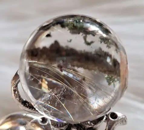 ★天然石★最強金運ガーデンルチルスフィア(台座付き)