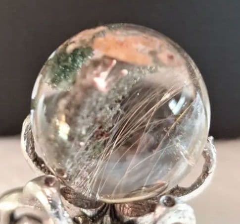 ★天然石★最強金運ガーデンルチルスフィア(台座付き)