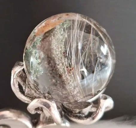 ★天然石★最強金運ガーデンルチルスフィア(台座付き)