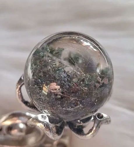 ★天然石★最強金運ガーデンルチルスフィア(台座付き)