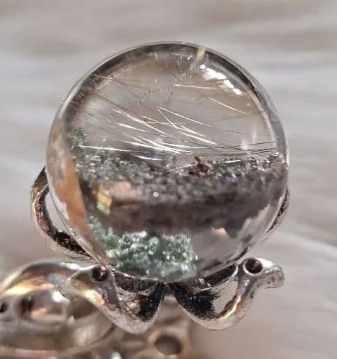 ★天然石★最強金運ガーデンルチルスフィア(台座付き)