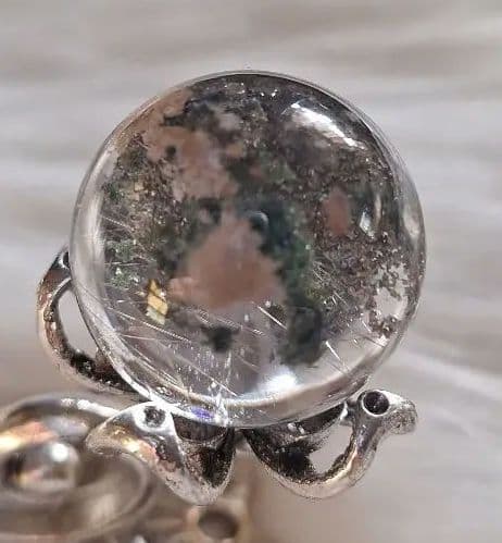 ★天然石★最強金運ガーデンルチルスフィア(台座付き)