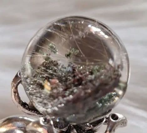 ★天然石★最強金運ガーデンルチルスフィア(台座付き)