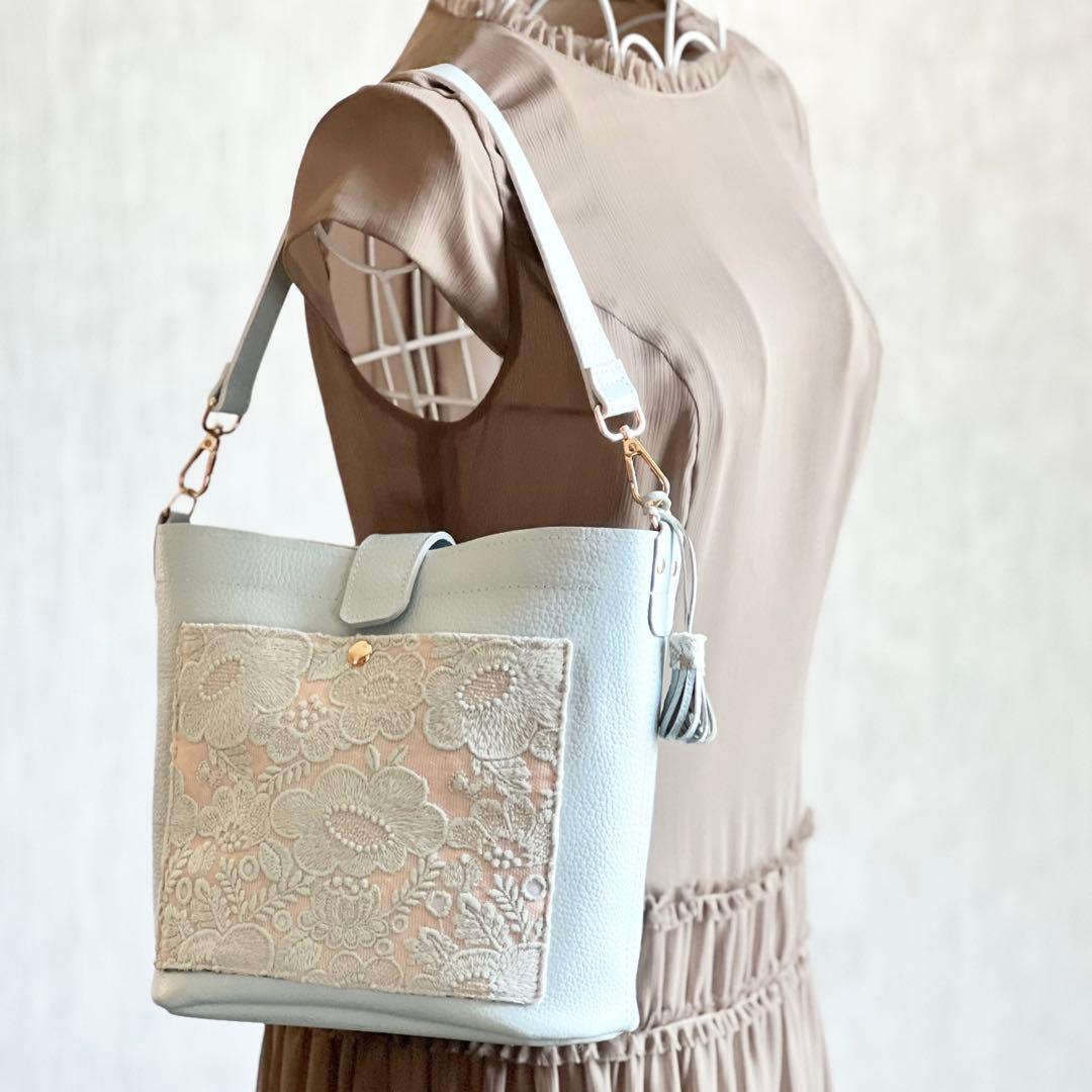 smile flower ワンショルダー本革バッグ　丸底　TB507-251