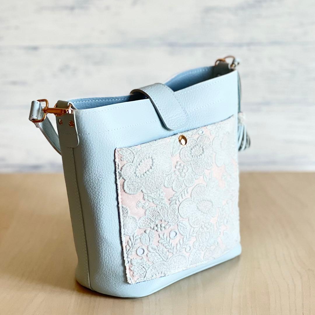 smile flower ワンショルダー本革バッグ　丸底　TB507-251