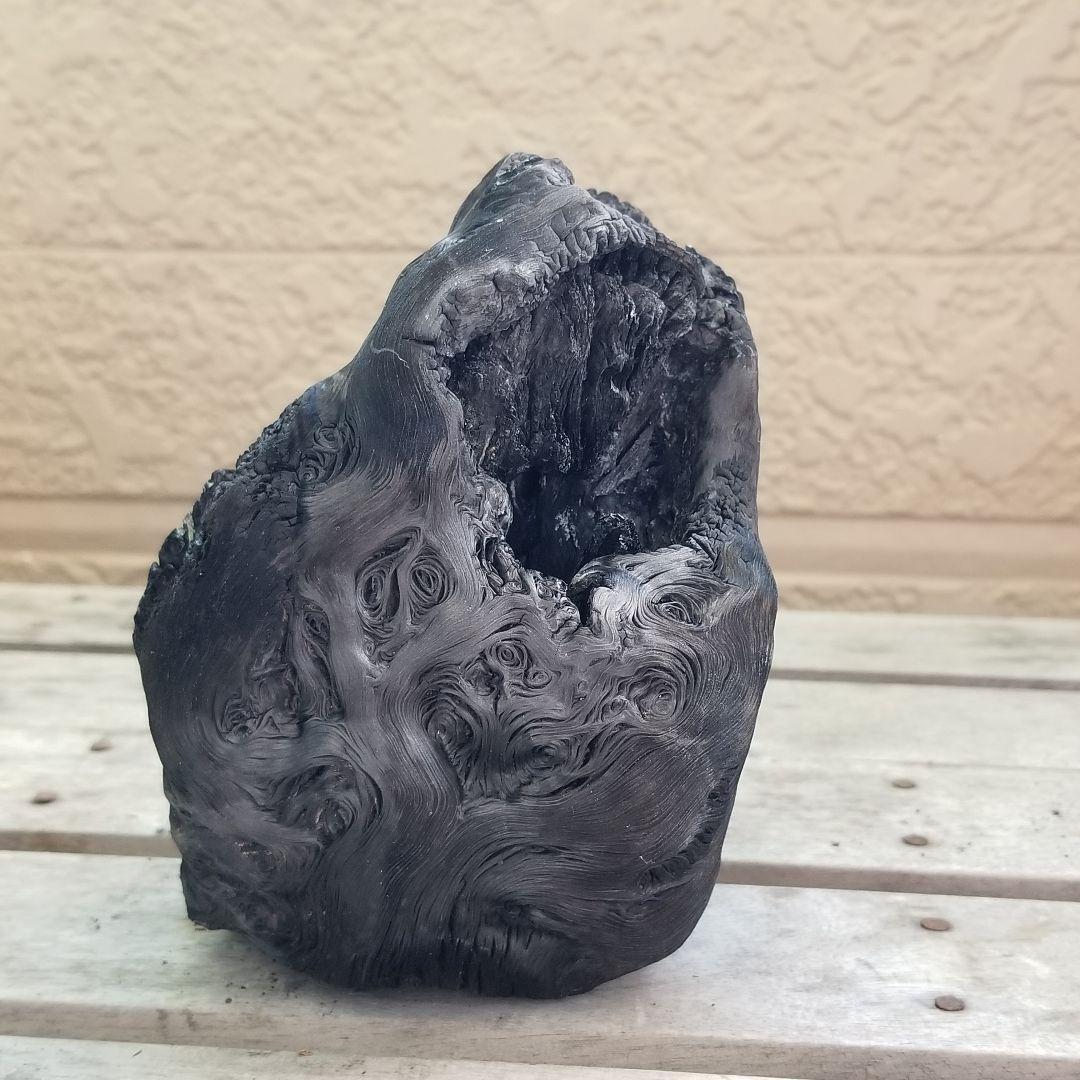 模様がキレイすぎる　紀州備長炭オブジェ　一点もの　希少
