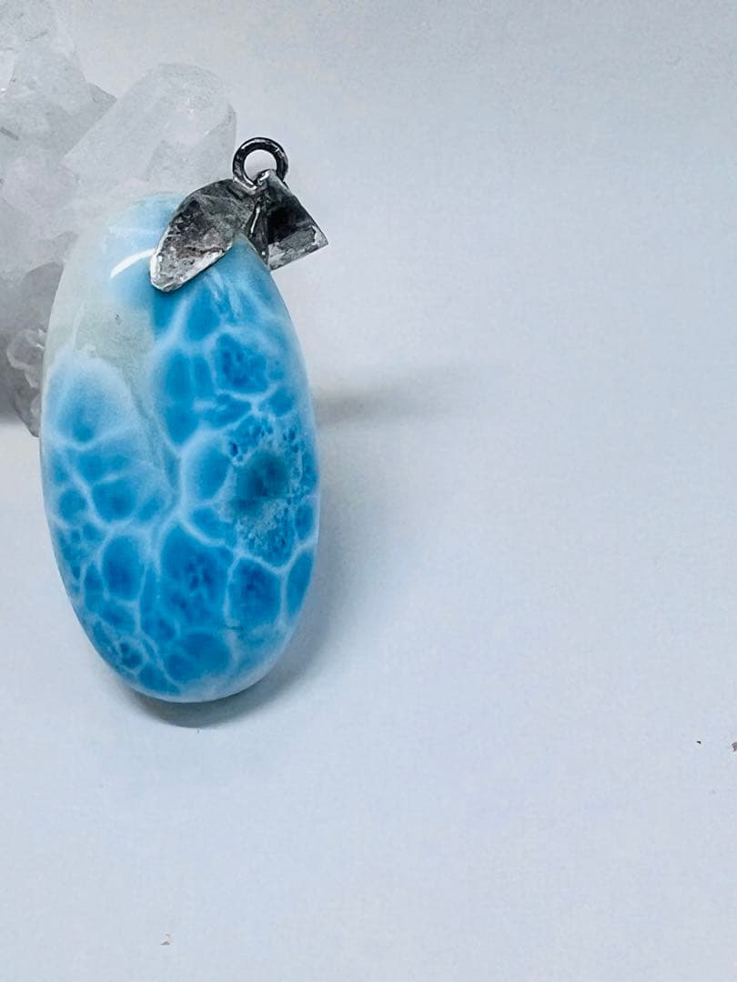 ラリマーペンダントトップ天然石パワーストーンシルバーアクセ