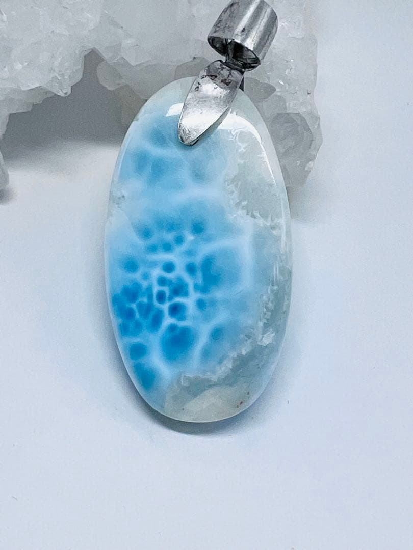 ラリマーペンダントトップ天然石パワーストーンシルバーアクセ