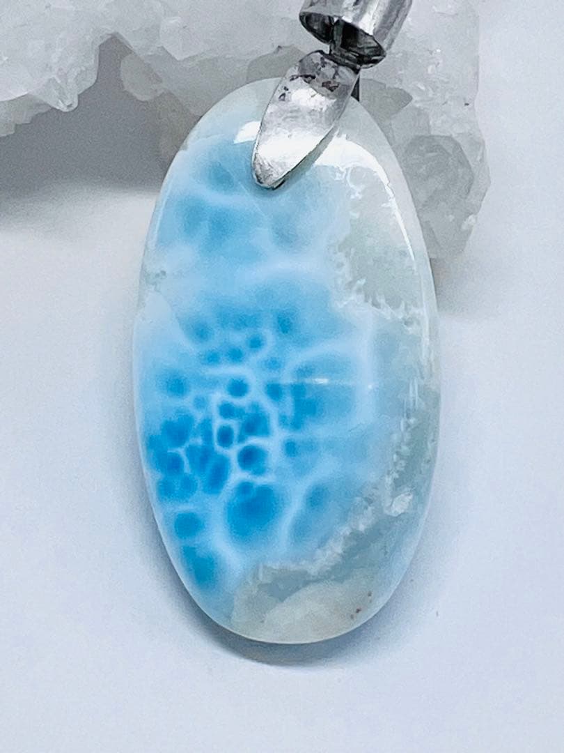 ラリマーペンダントトップ天然石パワーストーンシルバーアクセ