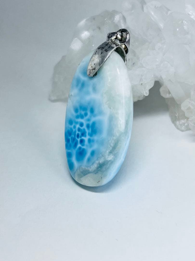 ラリマーペンダントトップ天然石パワーストーンシルバーアクセ