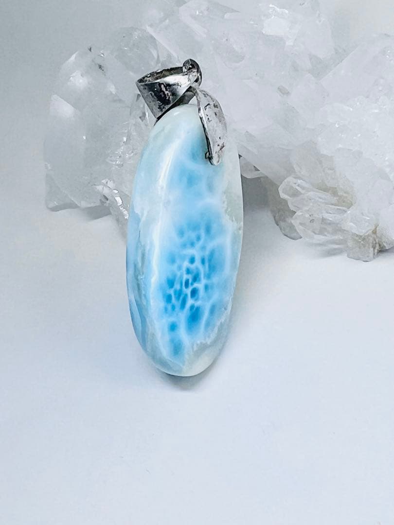 ラリマーペンダントトップ天然石パワーストーンシルバーアクセ