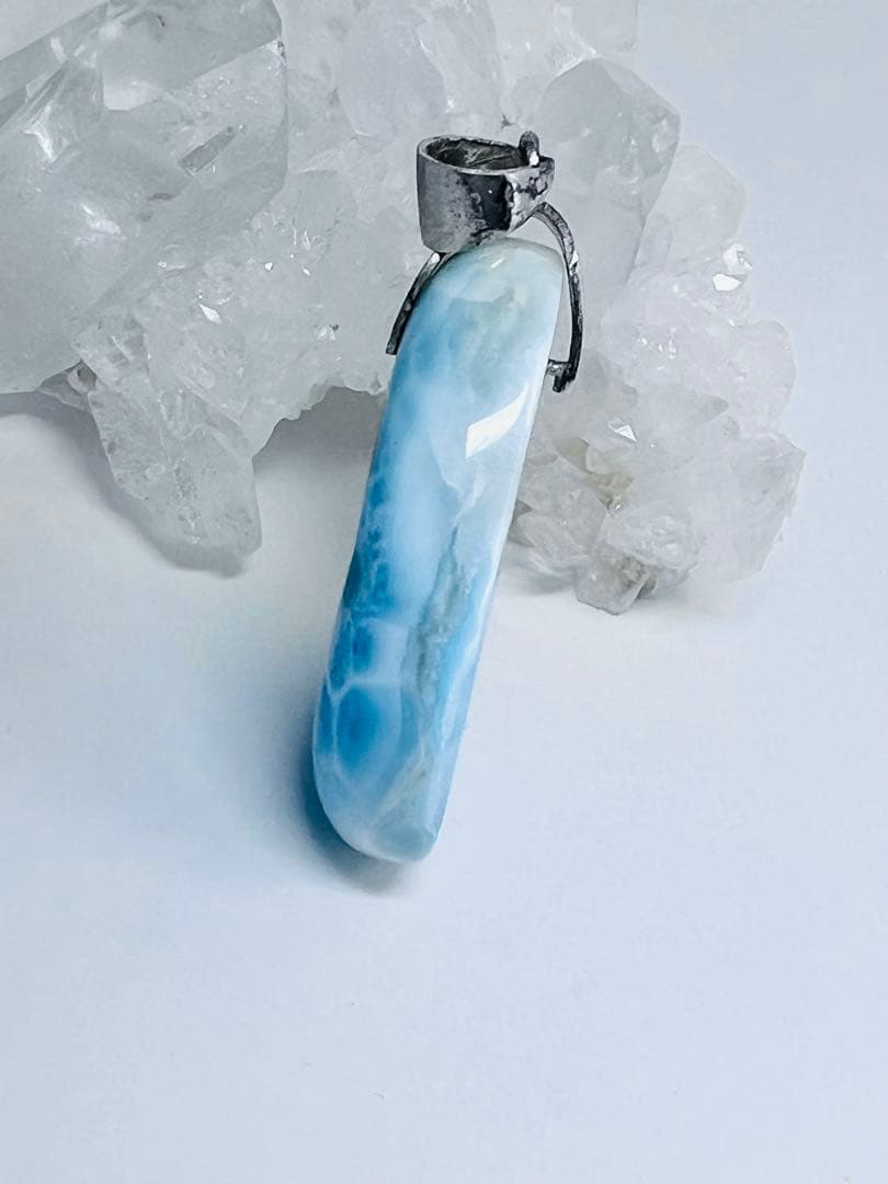 ラリマーペンダントトップ天然石パワーストーンシルバーアクセ