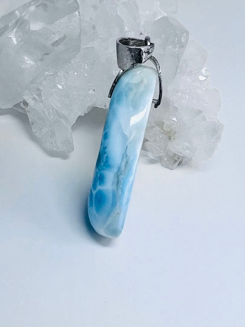 ラリマーペンダントトップ天然石パワーストーンシルバーアクセ