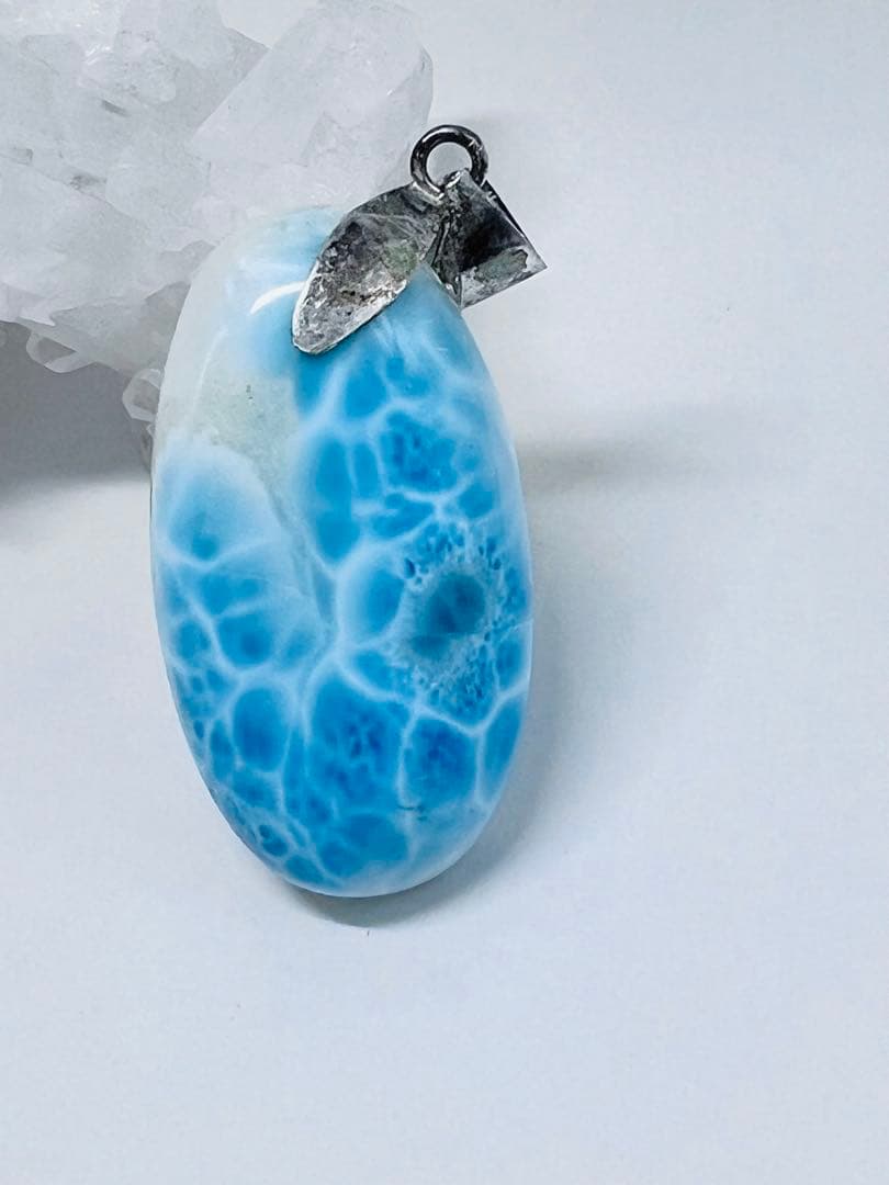 ラリマーペンダントトップ天然石パワーストーンシルバーアクセ